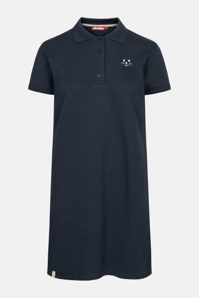 Derbe Robbenschnute Damen Polo Kleid Navy Dunkelblau Nachhaltig