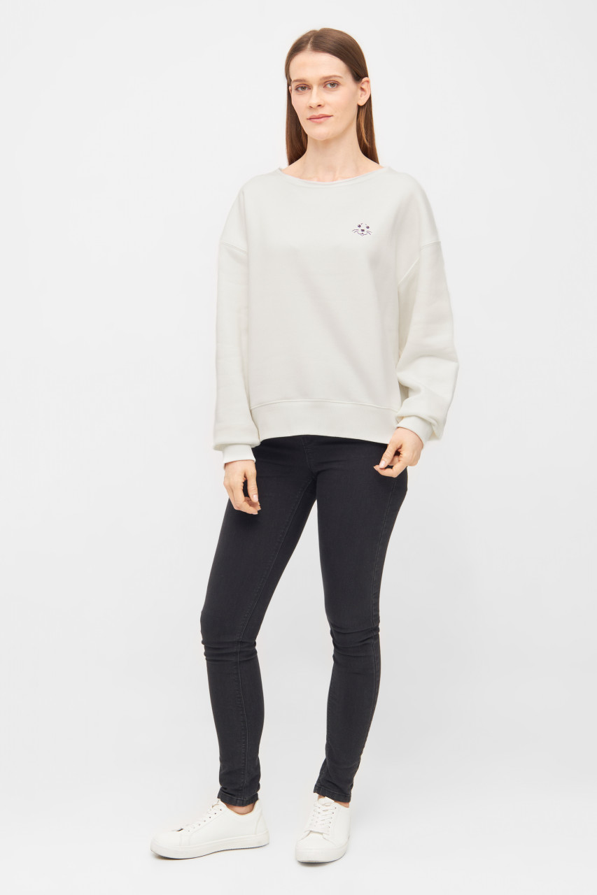 Derbe Sweatshirt Robbenschnute Damen Weiß Crewneck