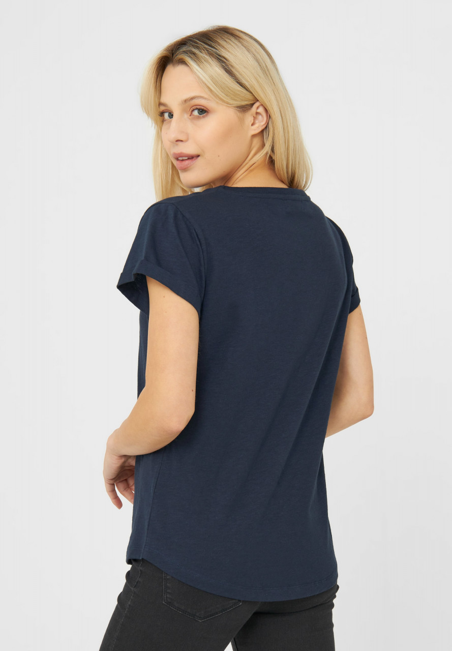 Derbe Robbenschnute Damen T-Shirt Dunkelblau