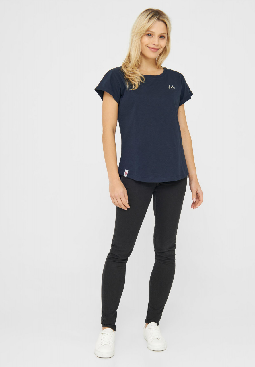 Derbe Robbenschnute Damen T-Shirt Dunkelblau