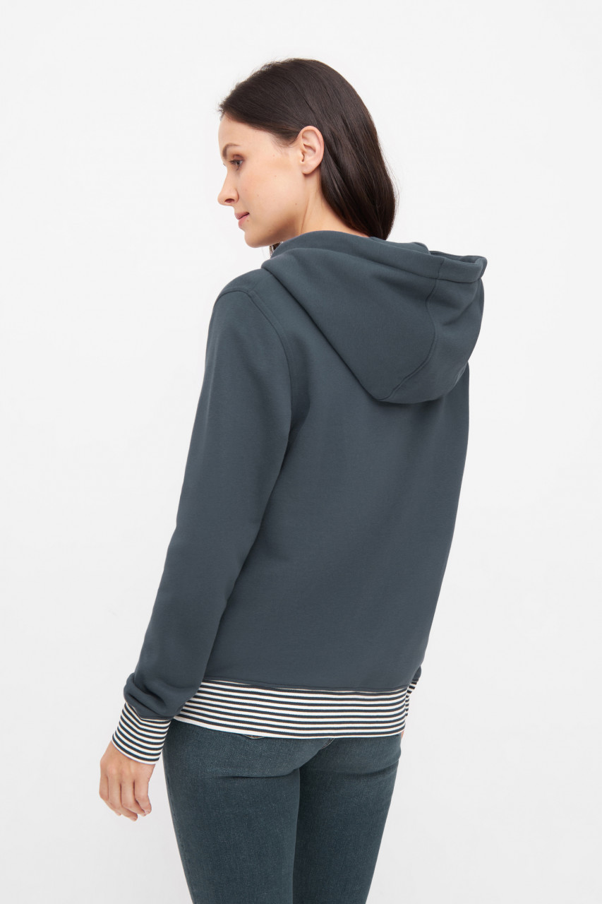Derbe Sweatjacke Robbenschnute Striped Damen Blau Zip Hoodie