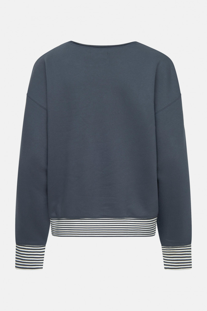 Derbe Sweatshirt Robbenschnute Striped Damen Blau Crewneck