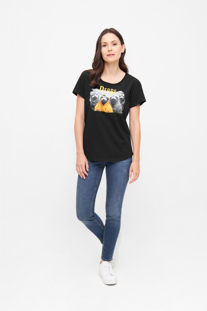 Derbe T-Shirt Robbentour Damen Schwarz