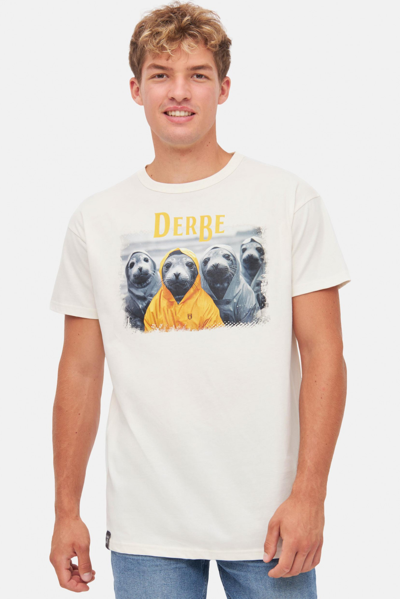 Derbe T-Shirt Robbentour Herren Weiß