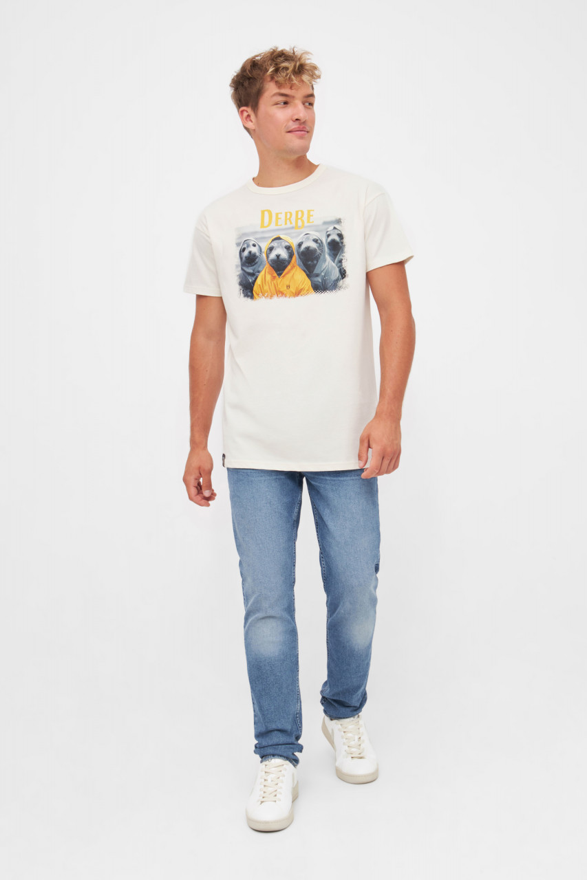 Derbe T-Shirt Robbentour Herren Weiß