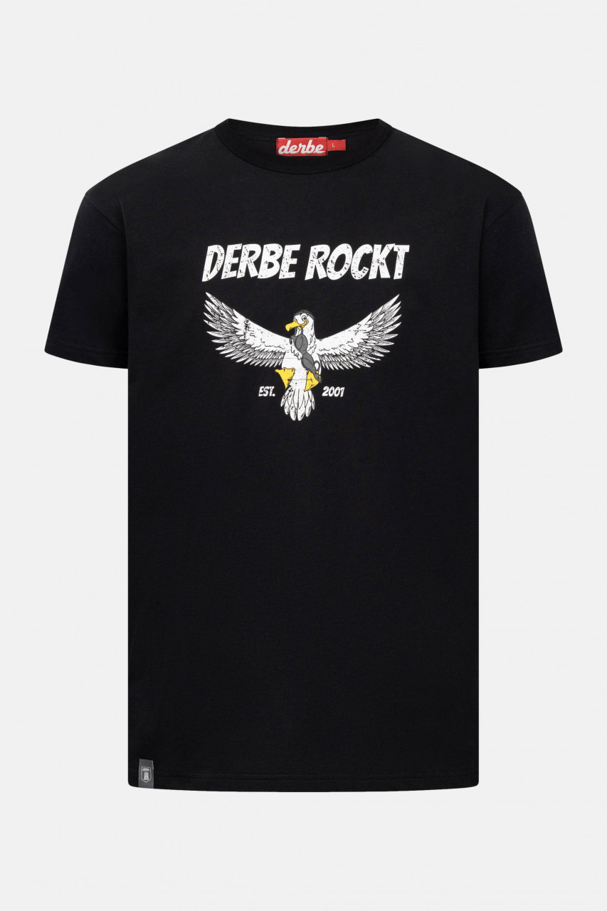 Derbe T-Shirt Rockmöwe Herren Schwarz GOTS Organic