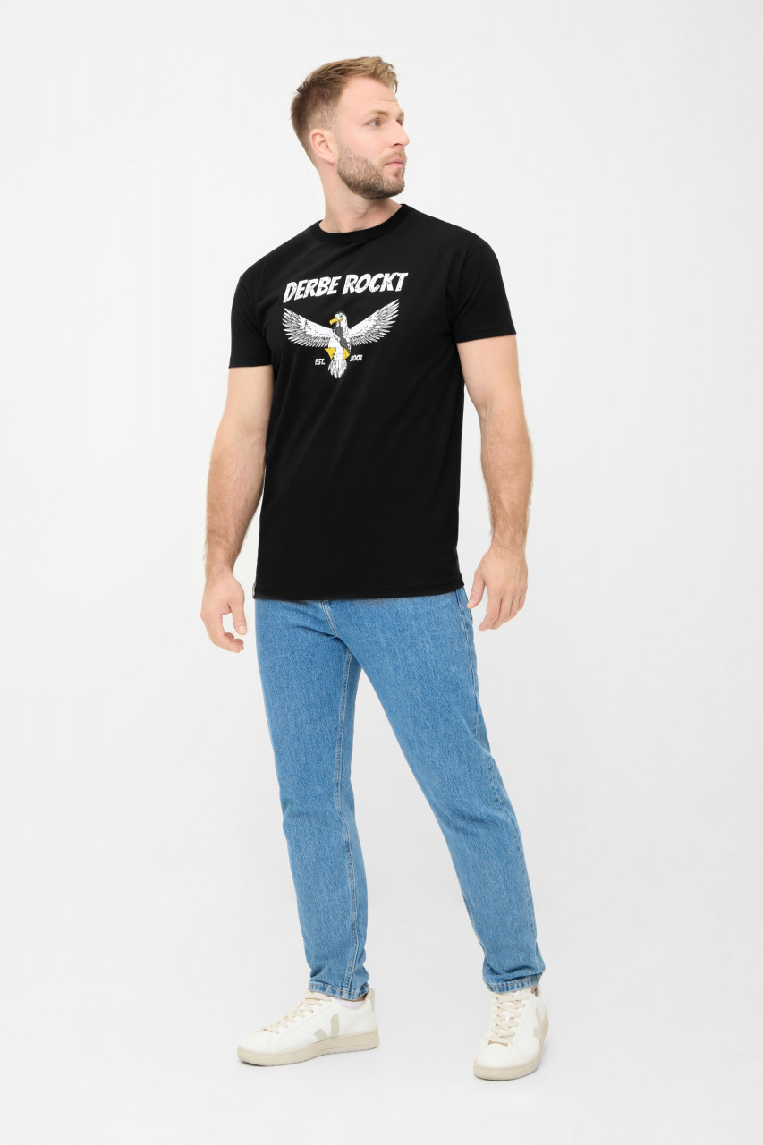 Derbe T-Shirt Rockmöwe Herren Schwarz GOTS Organic