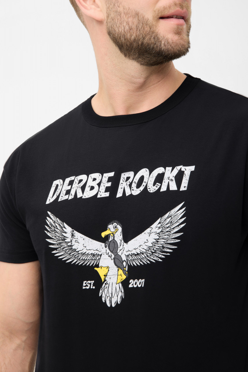 Derbe T-Shirt Rockmöwe Herren Schwarz GOTS Organic