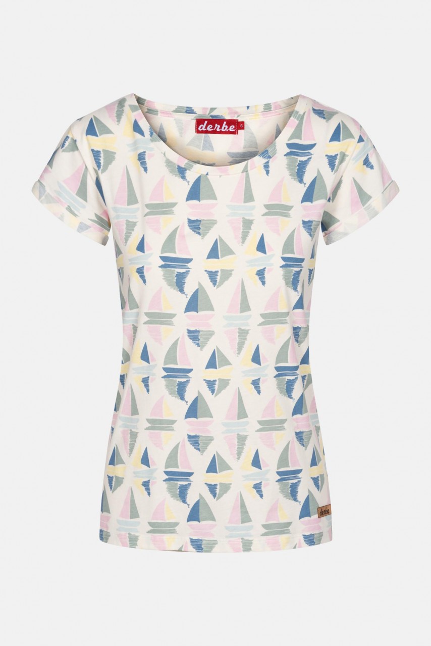 Derbe Sail Segelschiffe Damen Shirt Beige Bio
