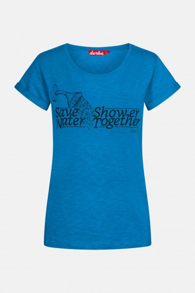 Derbe Save Water Shower Together Damen T-Shirt Blau