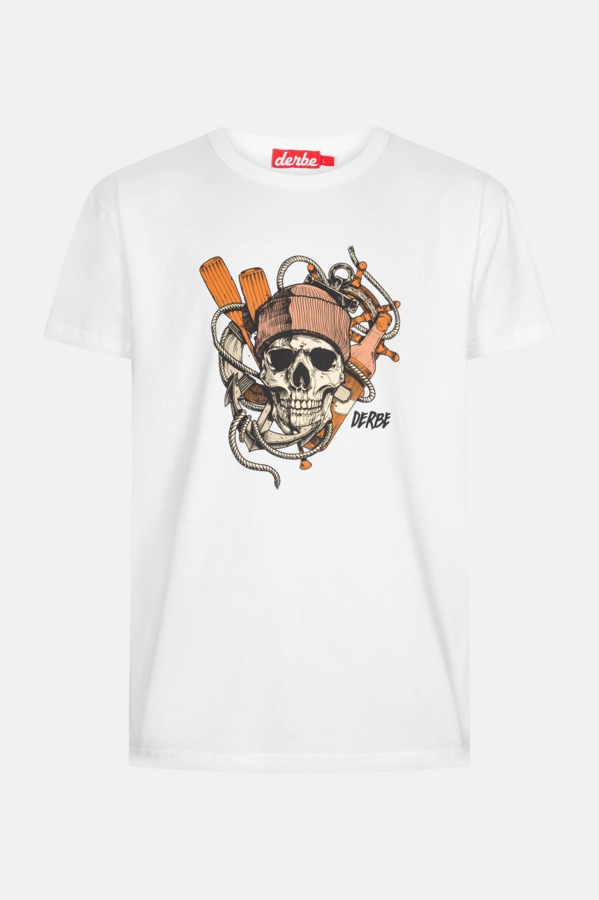 Derbe Schädel Herren T-Shirt Weiß