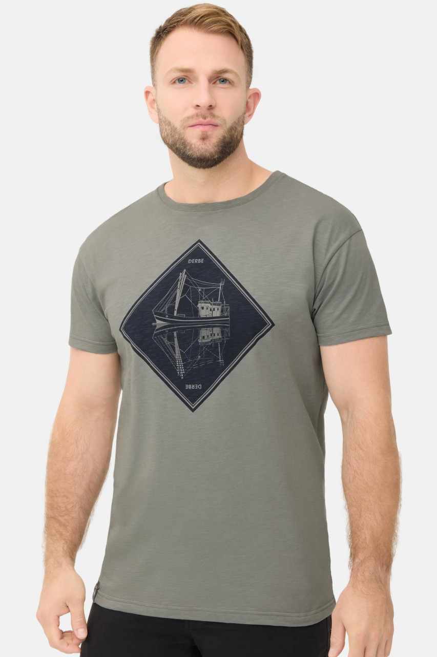 Derbe T-Shirt Schipp Herren Grau GOTS Organic