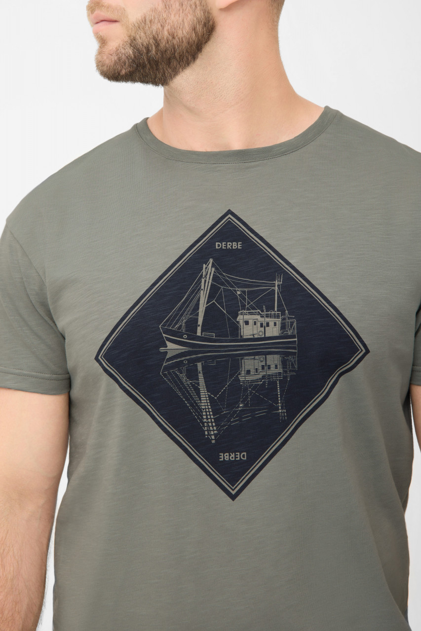 Derbe T-Shirt Schipp Herren Grau GOTS Organic