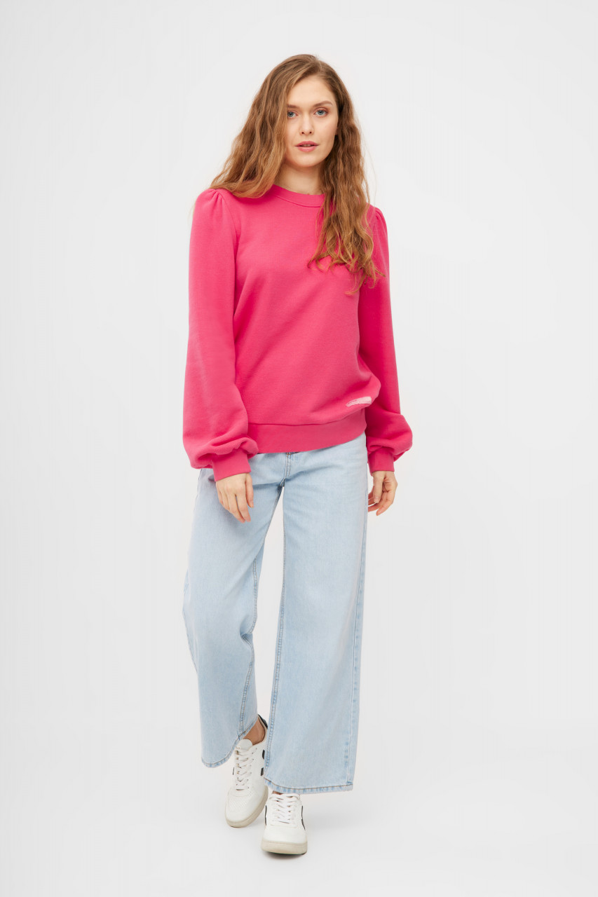 Derbe Sweatshirt Schwer Zu Kriegen Damen Pink Crewneck GOTS