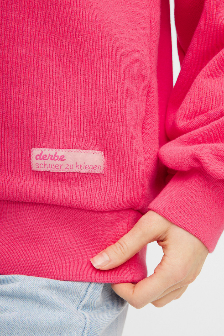 Derbe Sweatshirt Schwer Zu Kriegen Damen Pink Crewneck GOTS