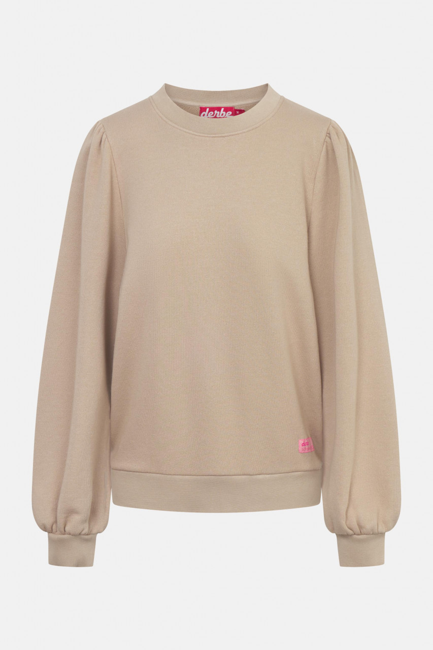 Derbe Sweatshirt Schwer Zu Kriegen Damen Beige Crewneck GOTS