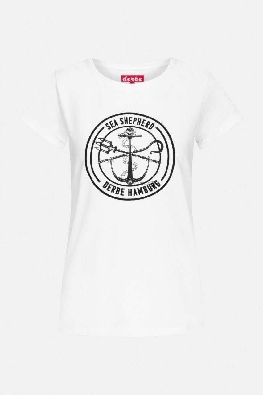 Sea Shepherd Barbe Mono Gots Organic White Damen Shirt Weiss Sea Shepherd Barbe Mono Gots Organic White Damen Shirt Weiss