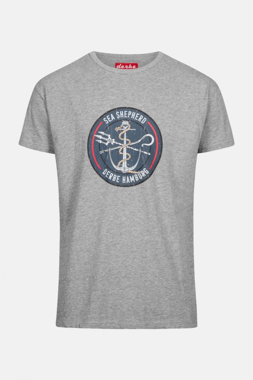 Derbe Herren Shirt Sea Shepherd Barsch Grau