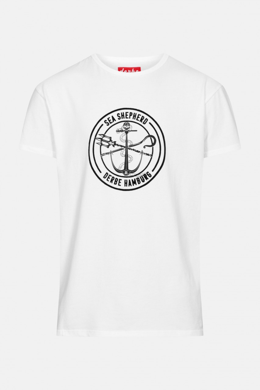Derbe Barsch Sea Shepherd Gots Organic Herren Shirt Weiß
