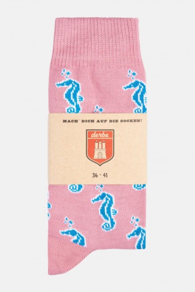 Derbe Damen Socken Seahorse Rosa Blau Seepferdchen (Gr. 36-41)