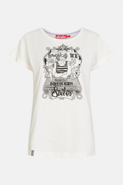 Derbe Seefrau Damen T-Shirt Offwhite Beige