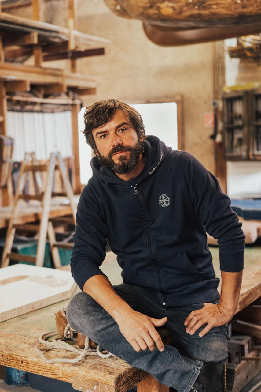 Derbe Seehecht Sea Shepherd Gots Organic Herren Sweatjacke Navy Dunkelblau