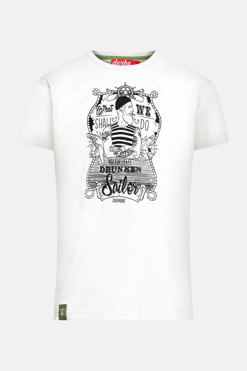 Derbe Seemann Herren T-Shirt Off White Weiß