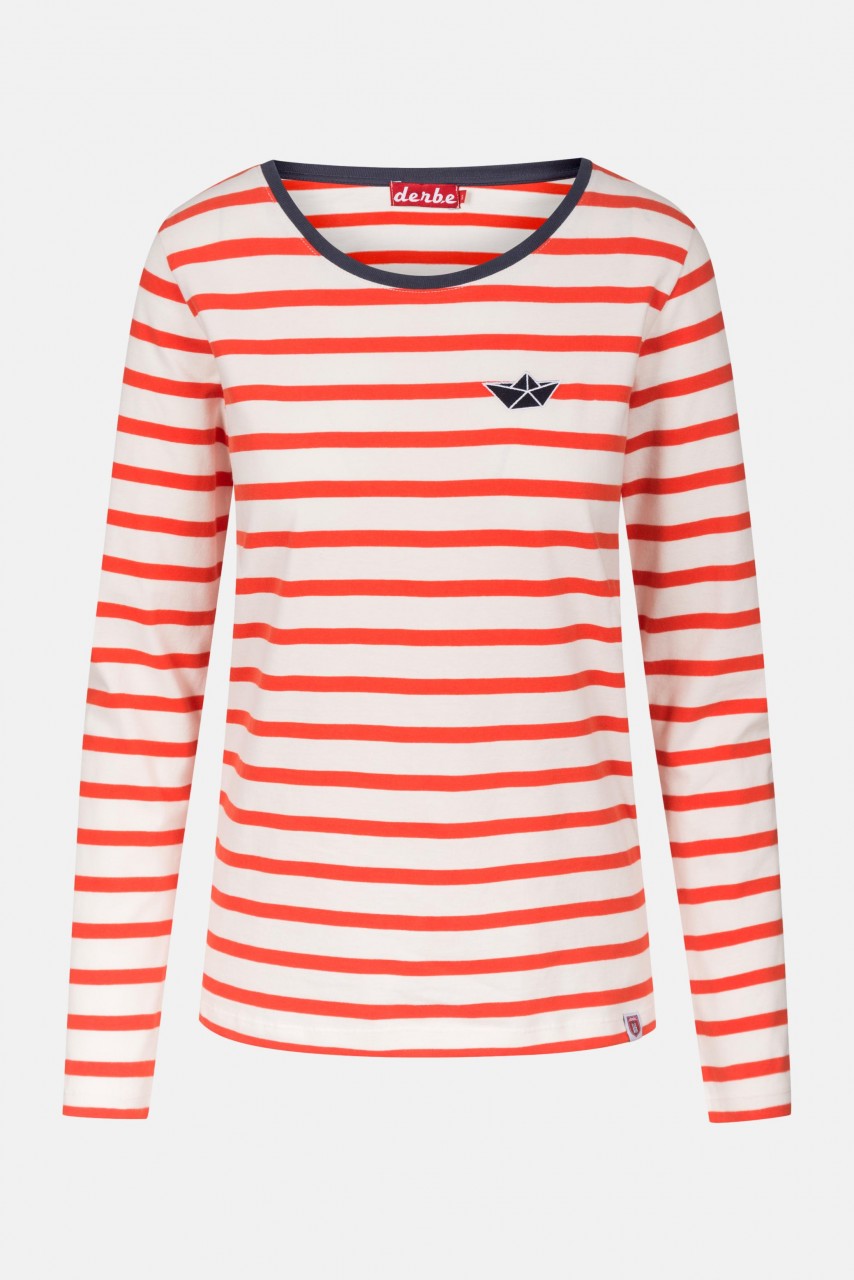 Derbe Small Ship LS Cherry Tomato Langarm Shirt Rot