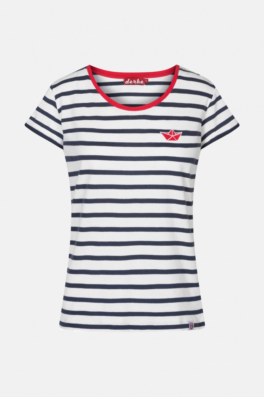 Derbe Small Ship blau Damen T-Shirt Bio Baumwolle