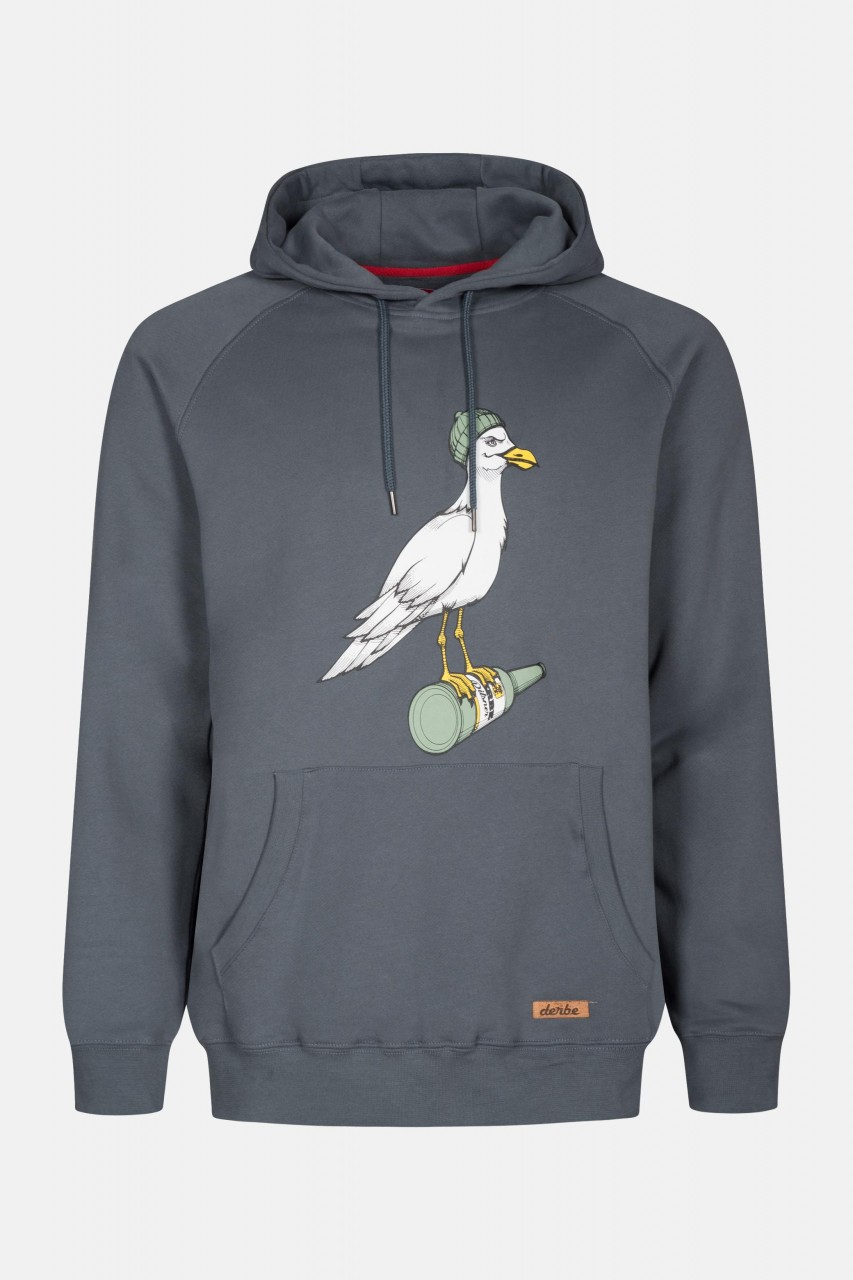 Derbe Storm Seagull Castlerock Herren Kapuzenpullover Dunkelgrau Möwe