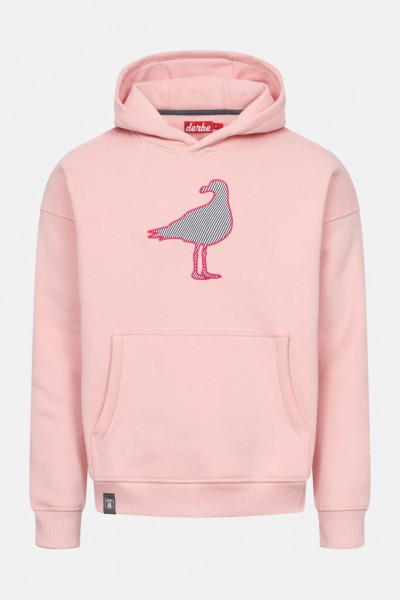 Derbe Hoodie Streifenmöwe Rosa Kapuzenpullover GOTS