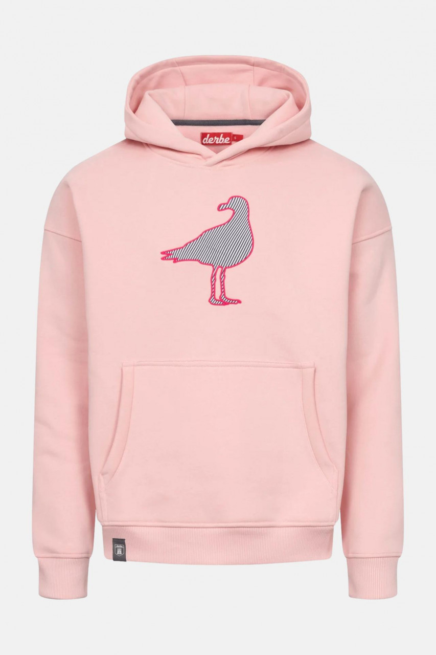 Derbe Hoodie Streifenmöwe Rosa Kapuzenpullover GOTS