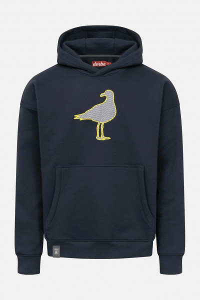 Derbe Hoodie Streifenmöwe Dunkelblau Kapuzenpullover GOTS