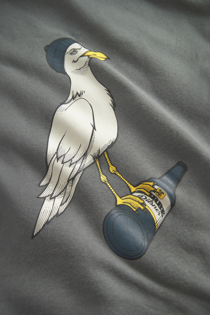 Derbe Hoodie Sturmmöwe Herren Grau Pullover GOTS