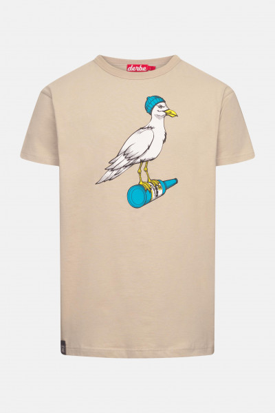 Derbe T-Shirt Sturmmöwe Herren Beige GOTS Organic