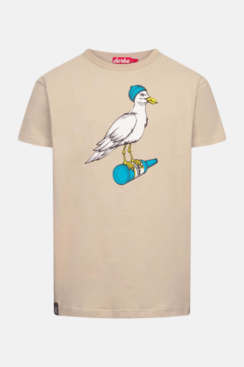 Derbe T-Shirt Sturmmöwe Herren Beige GOTS Organic