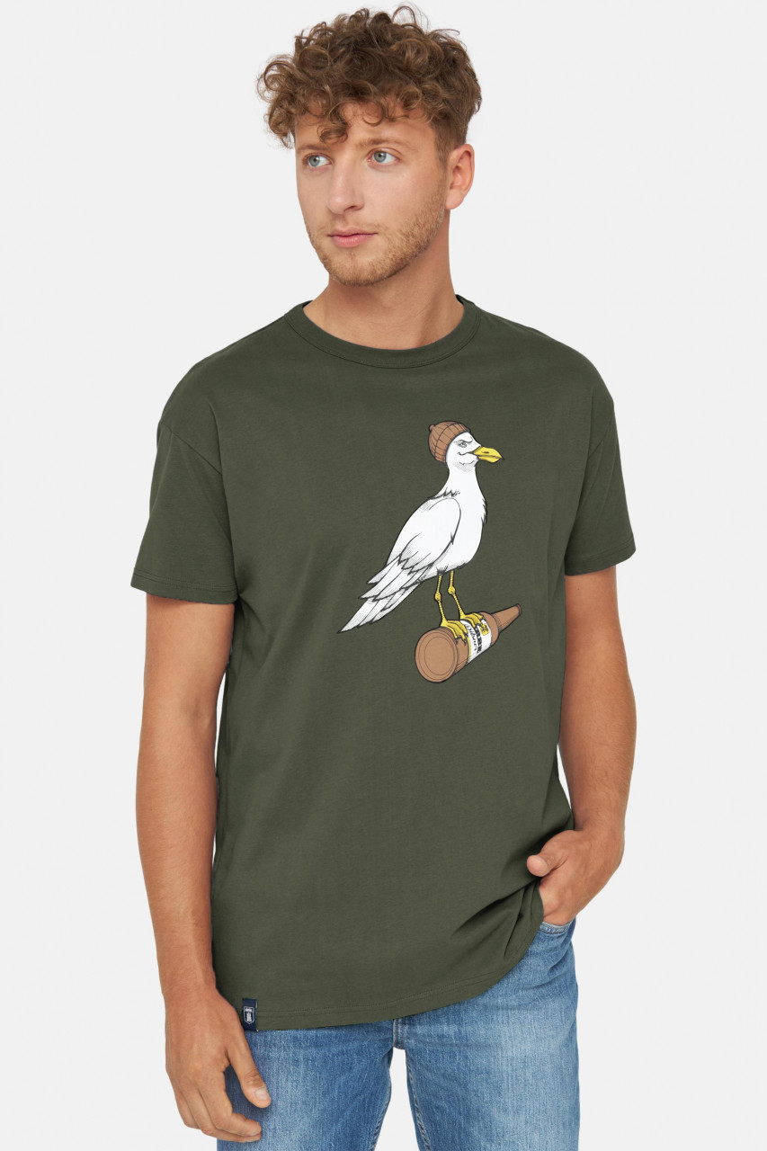Derbe T-Shirt Sturmmöwe Herren Dunkelgrün