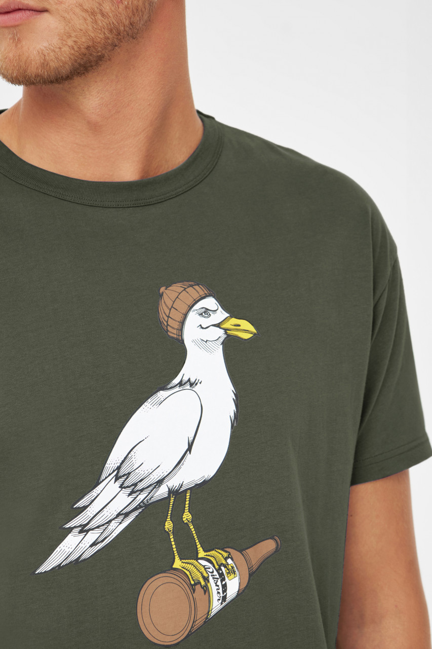 Derbe T-Shirt Sturmmöwe Herren Dunkelgrün