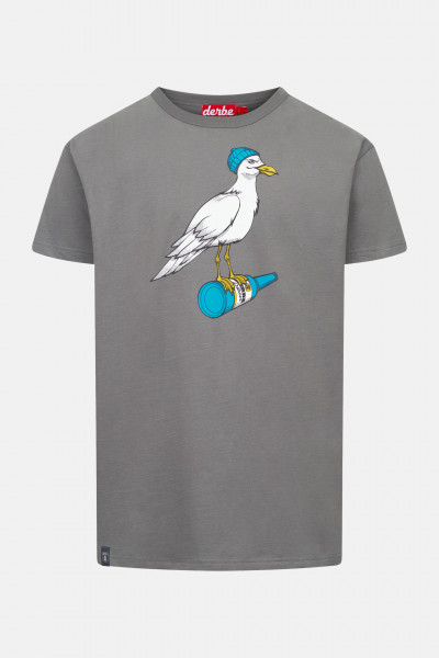 Derbe T-Shirt Sturmmöwe Herren Grau GOTS Organic