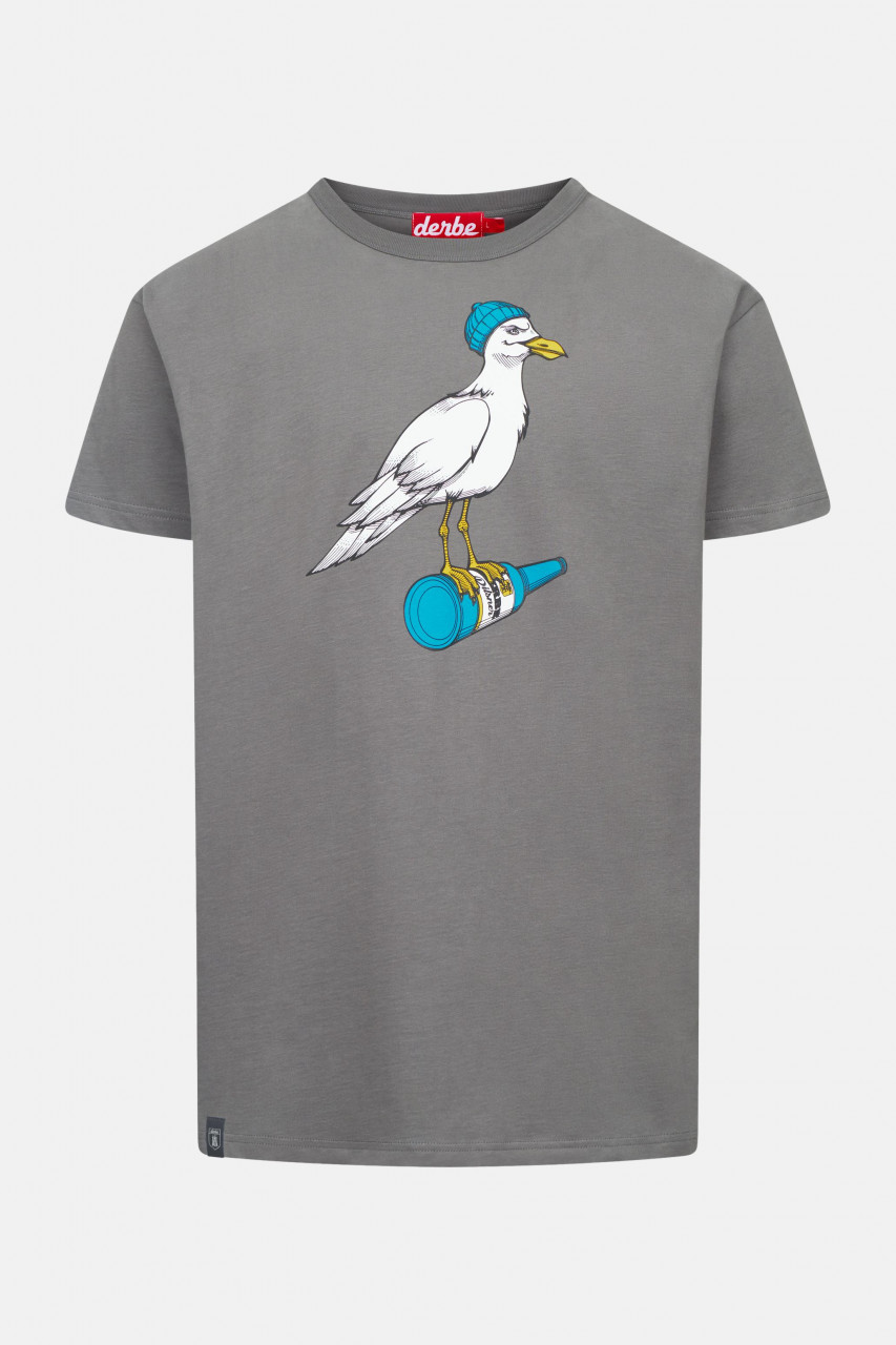 Derbe T-Shirt Sturmmöwe Herren Grau GOTS Organic
