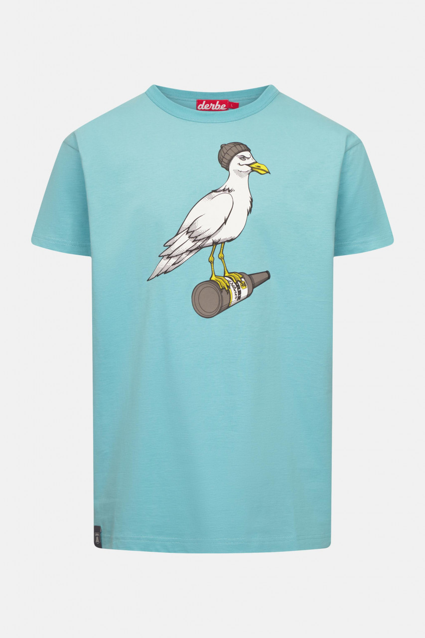 Derbe T-Shirt Sturmmöwe Herren Türkis Hellblau GOTS Organic