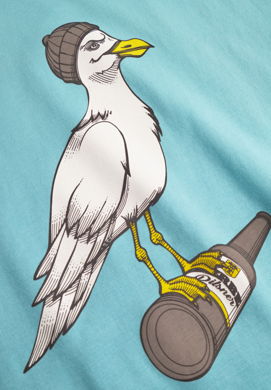 Derbe T-Shirt Sturmmöwe Herren Türkis Hellblau GOTS Organic