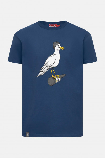 Derbe T-Shirt Sturmmöwe Herren Blau Grau GOTS Organic