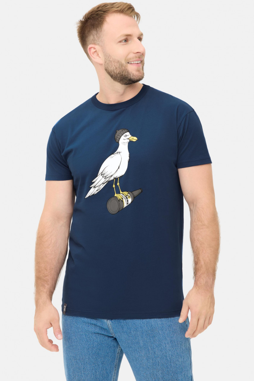 Derbe T-Shirt Sturmmöwe Herren Blau Grau GOTS Organic