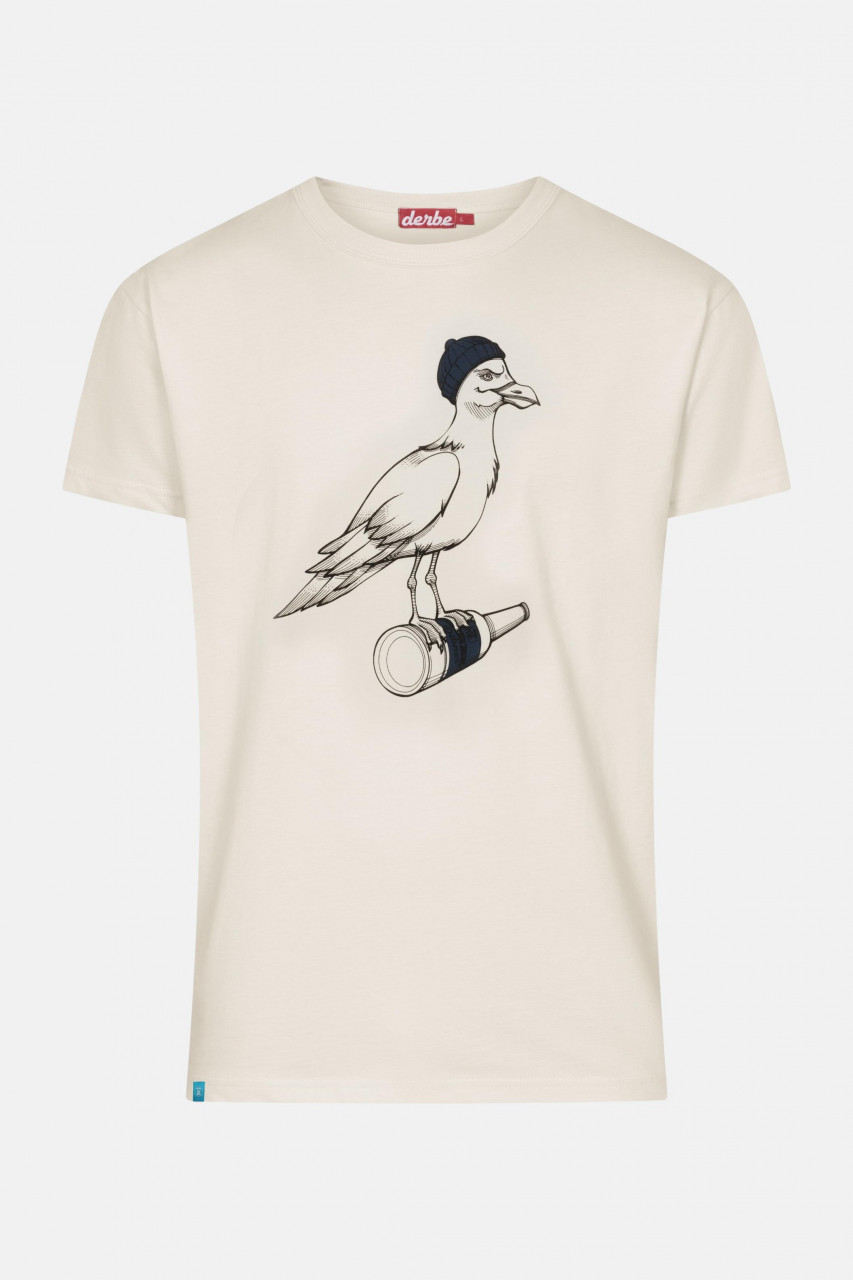 Derbe Sturmmöwe Mono Big Herren T-Shirt Offwhite Beige