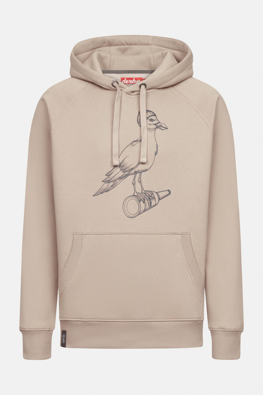 Derbe Hoodie Sturmmöwe Mono Herren Beige Kapuzenpullover GOTS