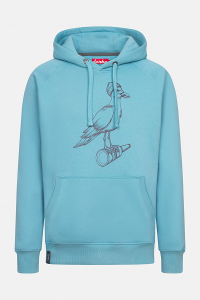 Derbe Hoodie Sturmmöwe Mono Herren Türkis Hellblau Kapuzenpullover GOTS
