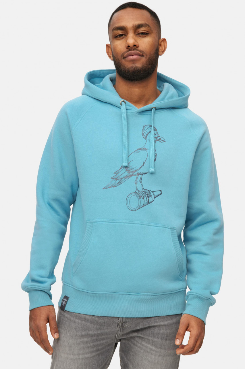 Derbe Hoodie Sturmmöwe Mono Herren Türkis Hellblau Kapuzenpullover GOTS