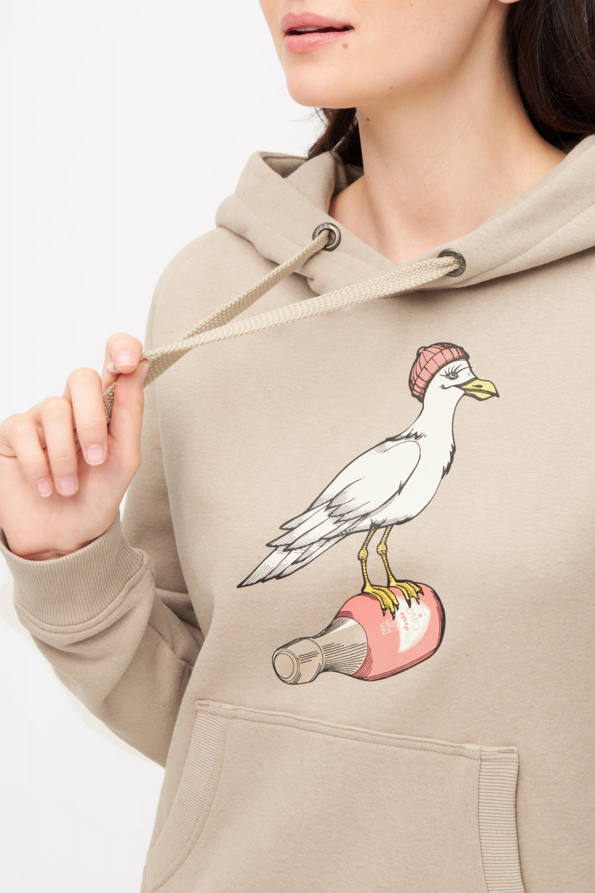 Derbe Hoodie Sturmmöwin Damen Cobblestone Beige Kapuzenpullover