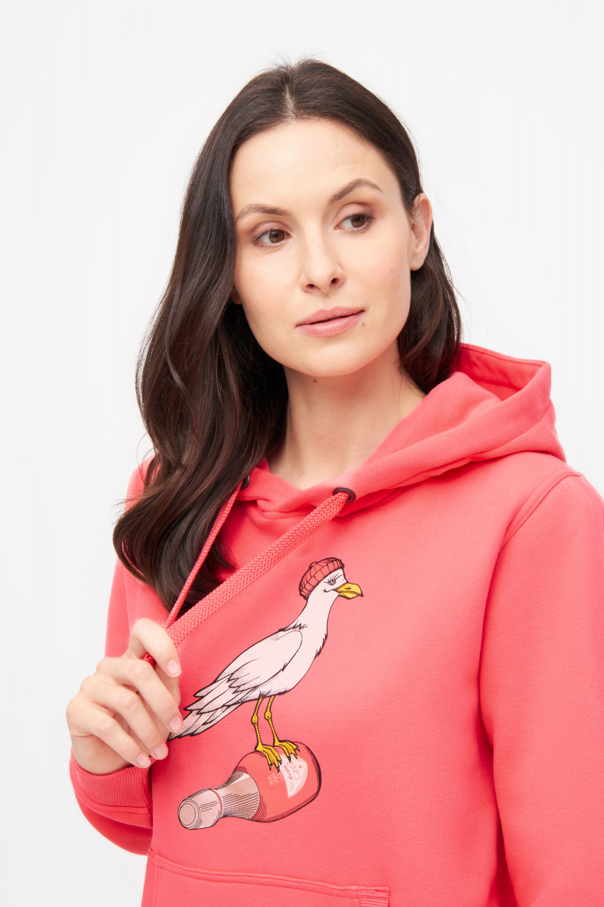 Derbe Hoodie Sturmmöwin Damen Rosa Kapuzenpullover GOTS